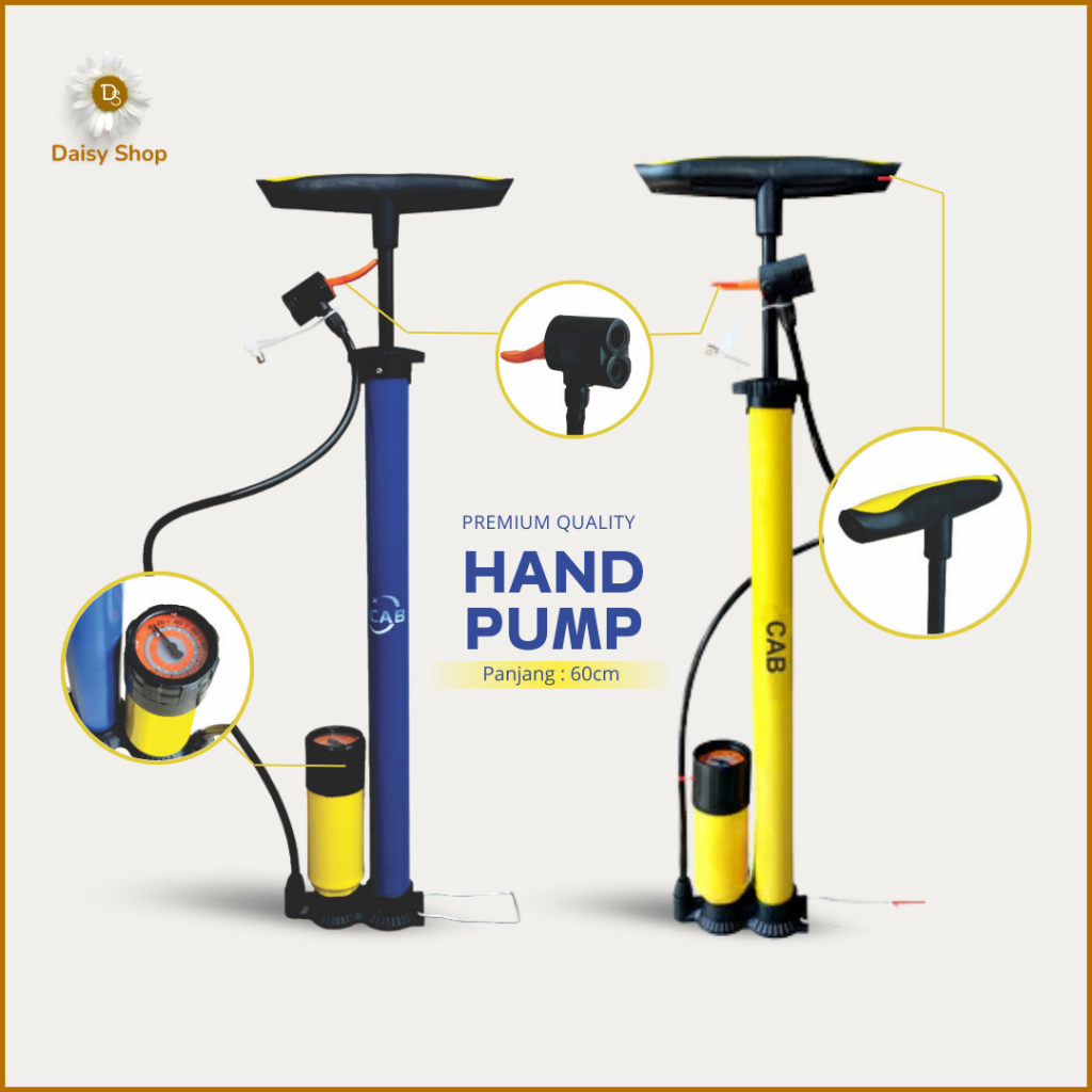 (DS) Hand Pump / Pompa Angin Ban Sepeda Motor Mobil Bola Balon / Pompa Multifungsi CAB ''60 CM