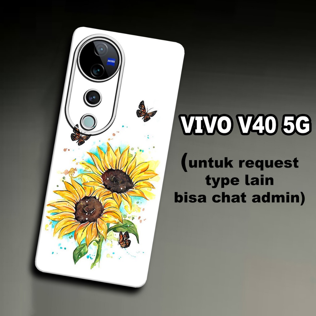 CC34/ Softcase karet lentur untuk VIVO V40 5G/Motif bunga/case VIVO V40 5G/kesing VIVO V40 5G /silic