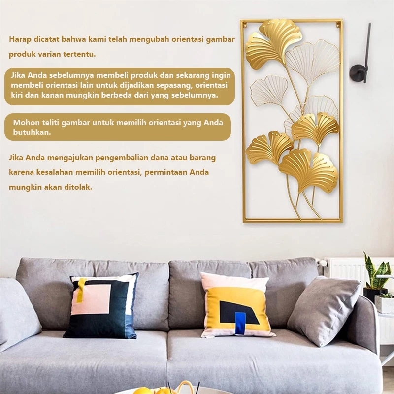 RTY 30*85 Cm/hiasan dinding mewah bingkai logam daun/hiasan dinding besi tempa/hiasan dinding ruang