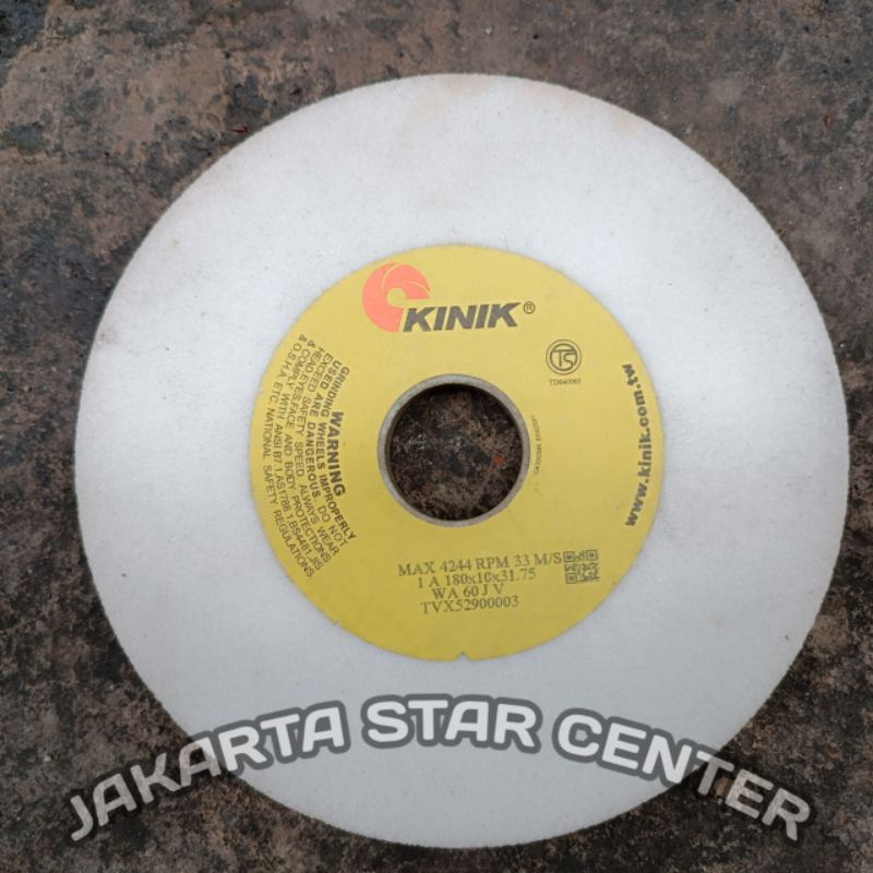 KINIK Grinding Wheel 1A 180 × 10 ×31.75 - Batu Gerinda kinik WA 60 JV Batu Gerinda Duduk 7 inch Geri