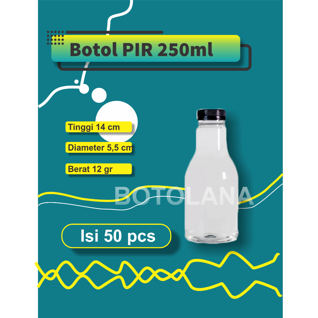 Botol Plastik PIR 250ml isi 50 pcs (Free Packing Kardus) / Botol Pir 250ml / Botol Plastik 250ml