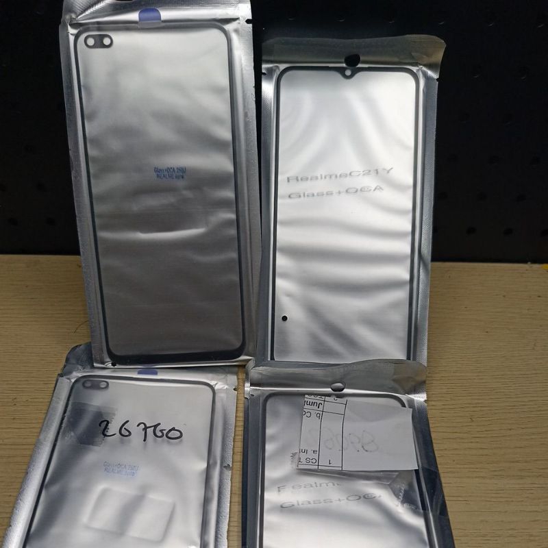 glass realme 6 pro + oca kaca lcd luar realme c21y kaca lcd realme c25y