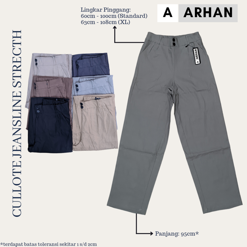 ARHAN Celana Kulot Remaja Wanita Jeansline / Cargo Cullotes Jeansline Strecth (Semi Corduroy/Cordora