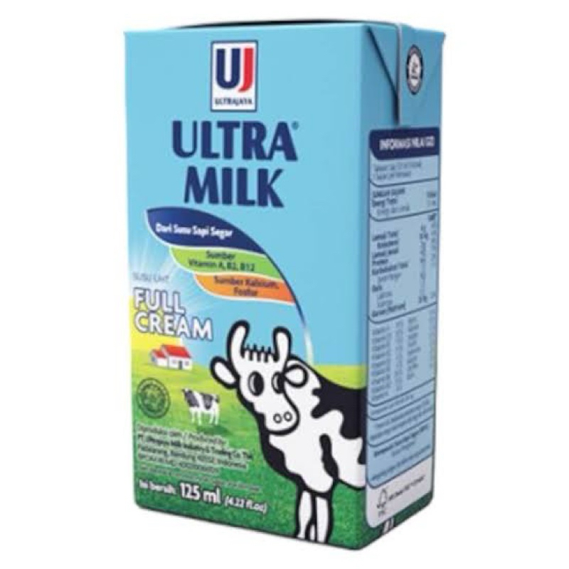 

Susu Ultra 125 ml Varian full cream, Coklat & Stroberi ( 1 Dus isi 40 Pcs)