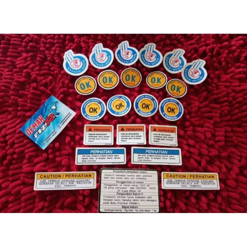 STIKER PERINGATAN STIKER DETAIL WARNING YAMAHA MIO X RIDE MIO SOUL SOUL INDONESIA