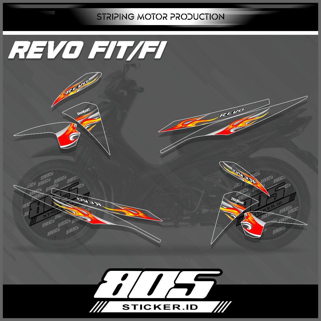 STRIPING STIKER REVO FIT/FI - STIKER TRANSPARAN REVO FI INJECK - STRIPING MOTOR REVO GRAFIS API TERB