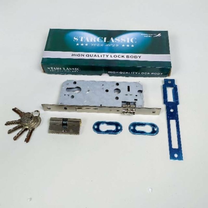 Body Kunci Pintu Pelor Besar Body Kunci Pintu Lidah Besar 24cm Satu Set Stainless Steel