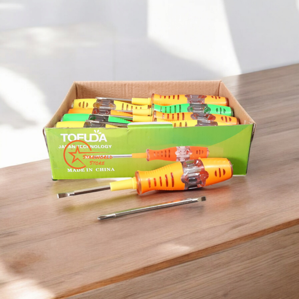 Paket Bundling 40 Pcs TOFUDA Obeng Tespen Listrik Bolak-Balik -SNI