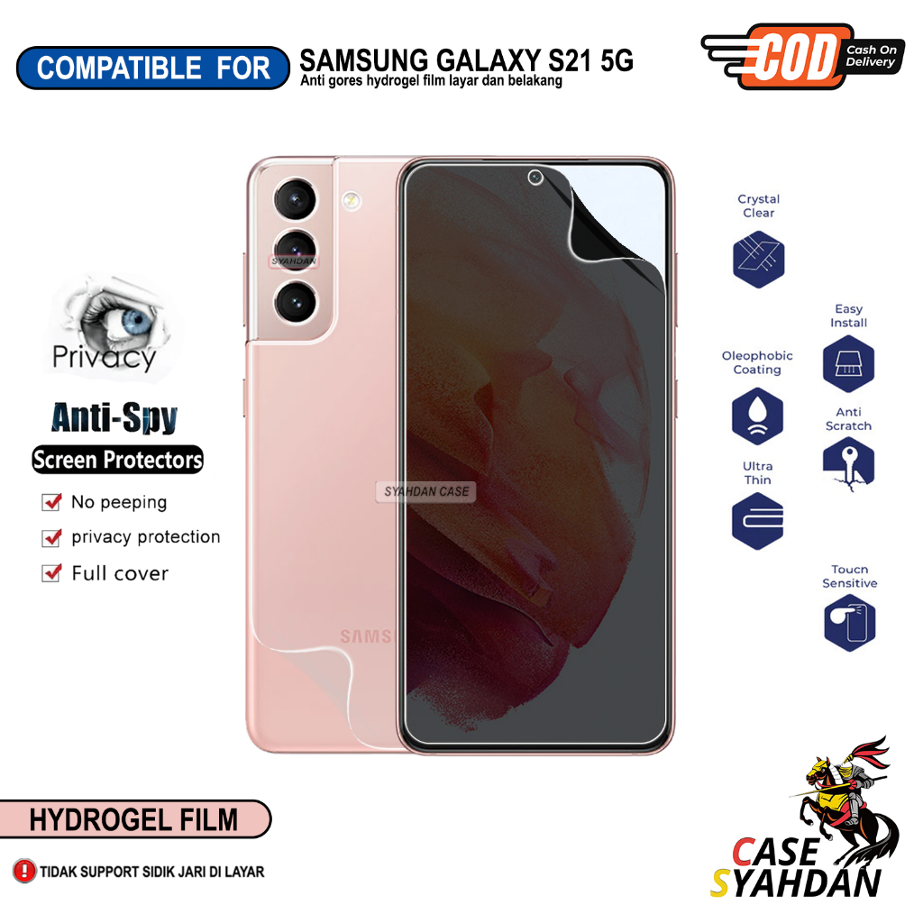Anti Gores Hydrogel Samsung S21 5G S21 FE 5G S21 Plus 5G S21 Ultra 5G Pelindung Layar Hp Jelly Hydro