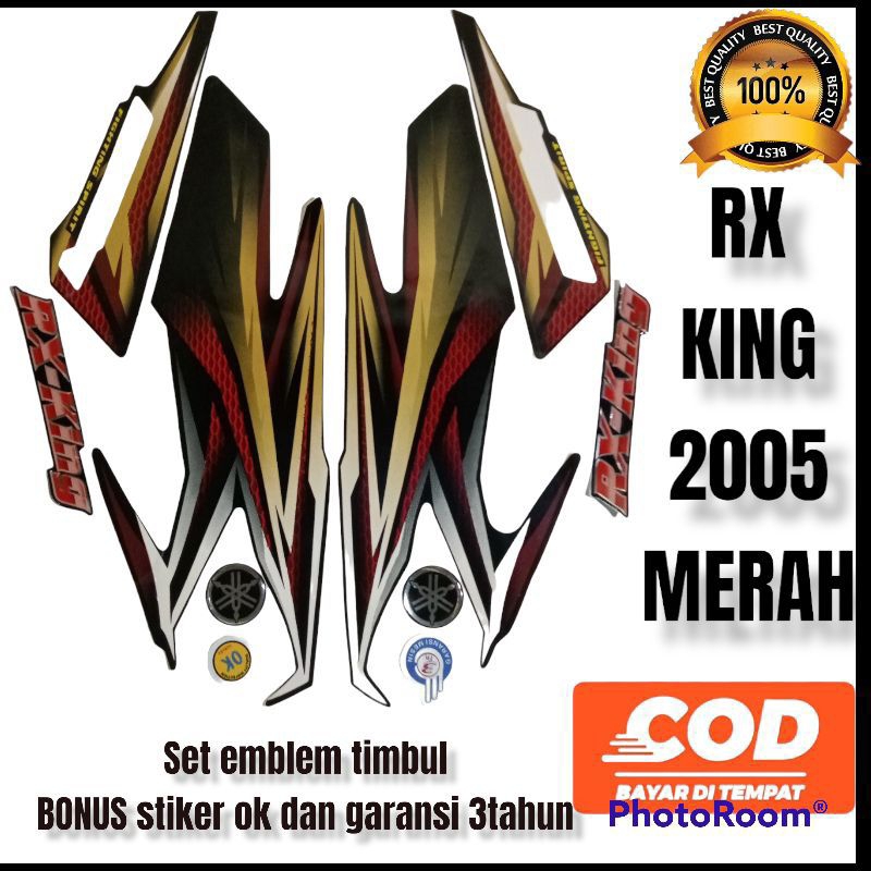 stiker striping motor Yamaha RX king 2005 merah Lis les Polet Yamaha RX king 2005
