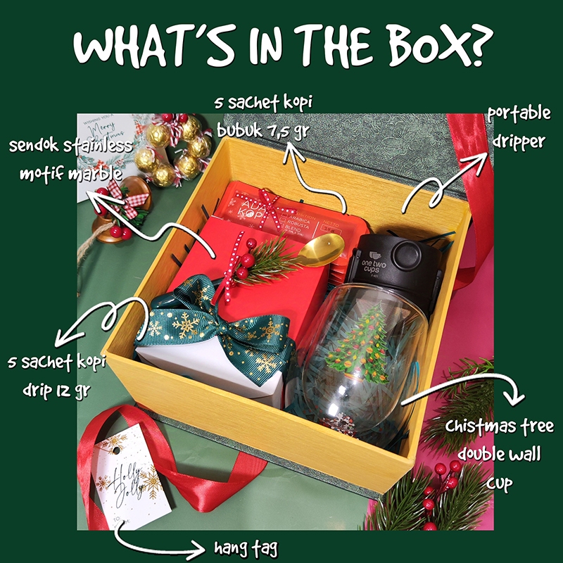 

ADAKOPI Hampers Natal Premium Unik Kopi Drip Gelas Box Pita