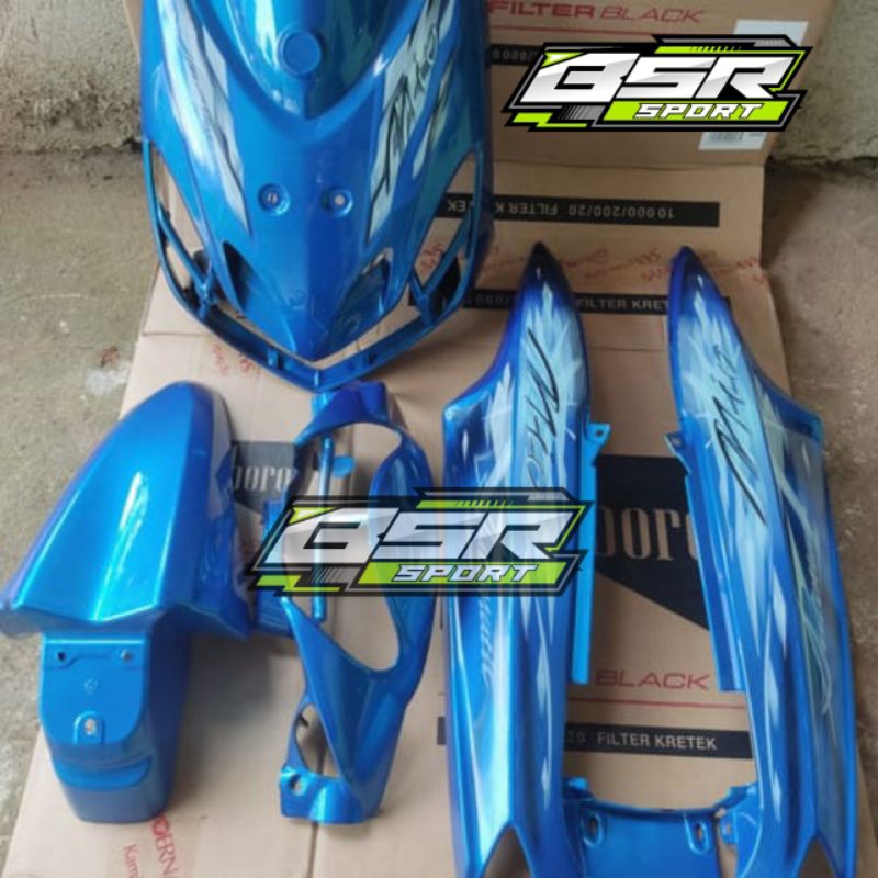 Body halus full set yamaha  mio smile biru standar bodi mio smile biru plus striping
