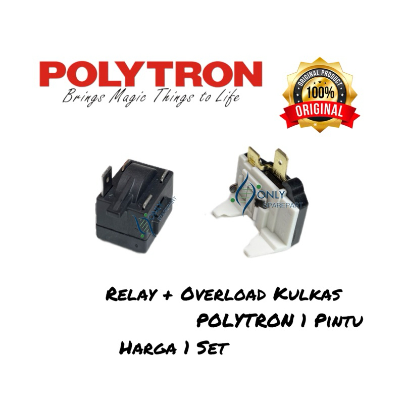 Relay ptc dan overload Kulkas Polytron 1 Pintu Original relay kulkas polytron 1 pintu