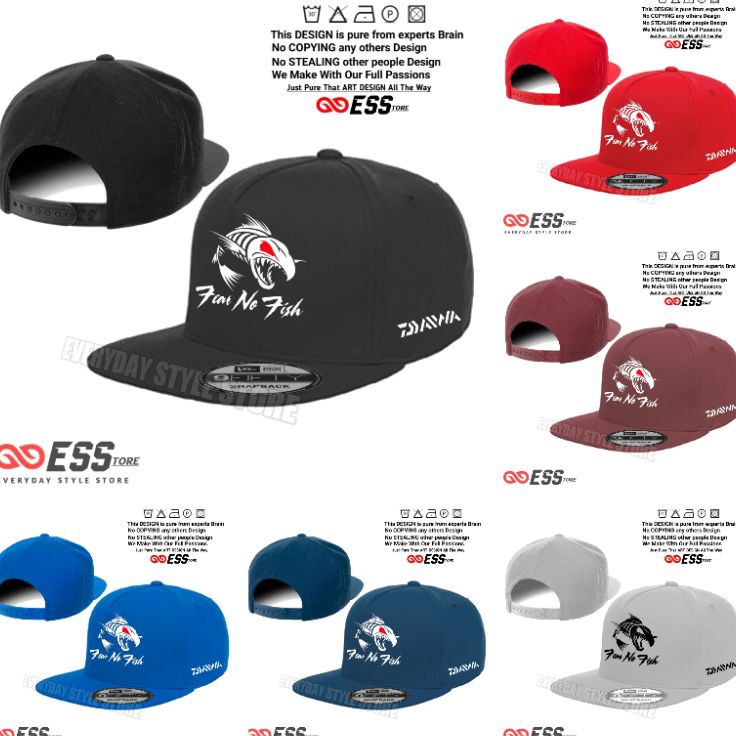 Super Quality  Topi Fear No Fish Snapback  Topi Mancing Daiwa Fear No Fish