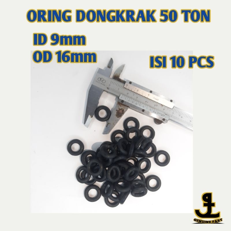 ISI 10 PCS Oring Dongkrak 50 ton | Oring Seal ID 9mm OD16mm | Karet Seal Pompa  Dongkrak 50 Ton