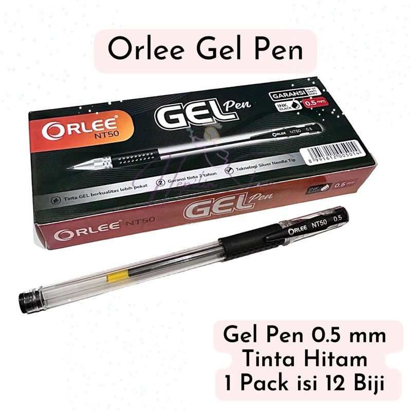 

12 pcs Orlee Gel Pen nt50 / pulpen gel orlee 0.5 mm 12 pcs murah