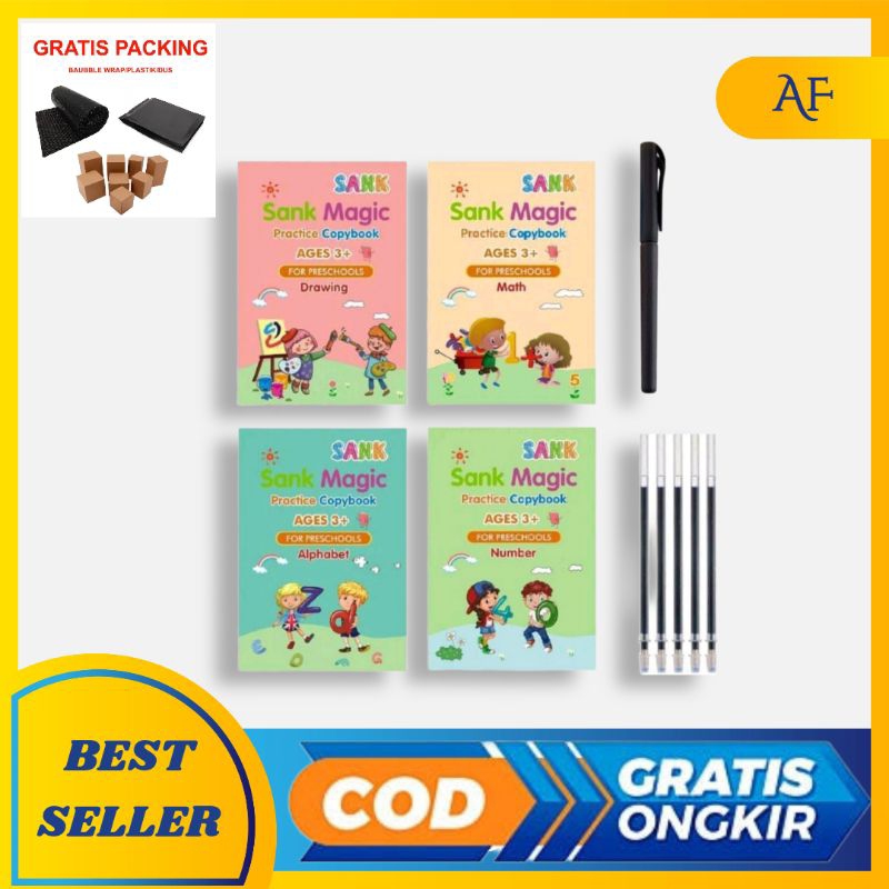 

✅BUKU SANK MAGIC ISI 4 buku anak belajar menulis buku belajar nulis anak sank magic book