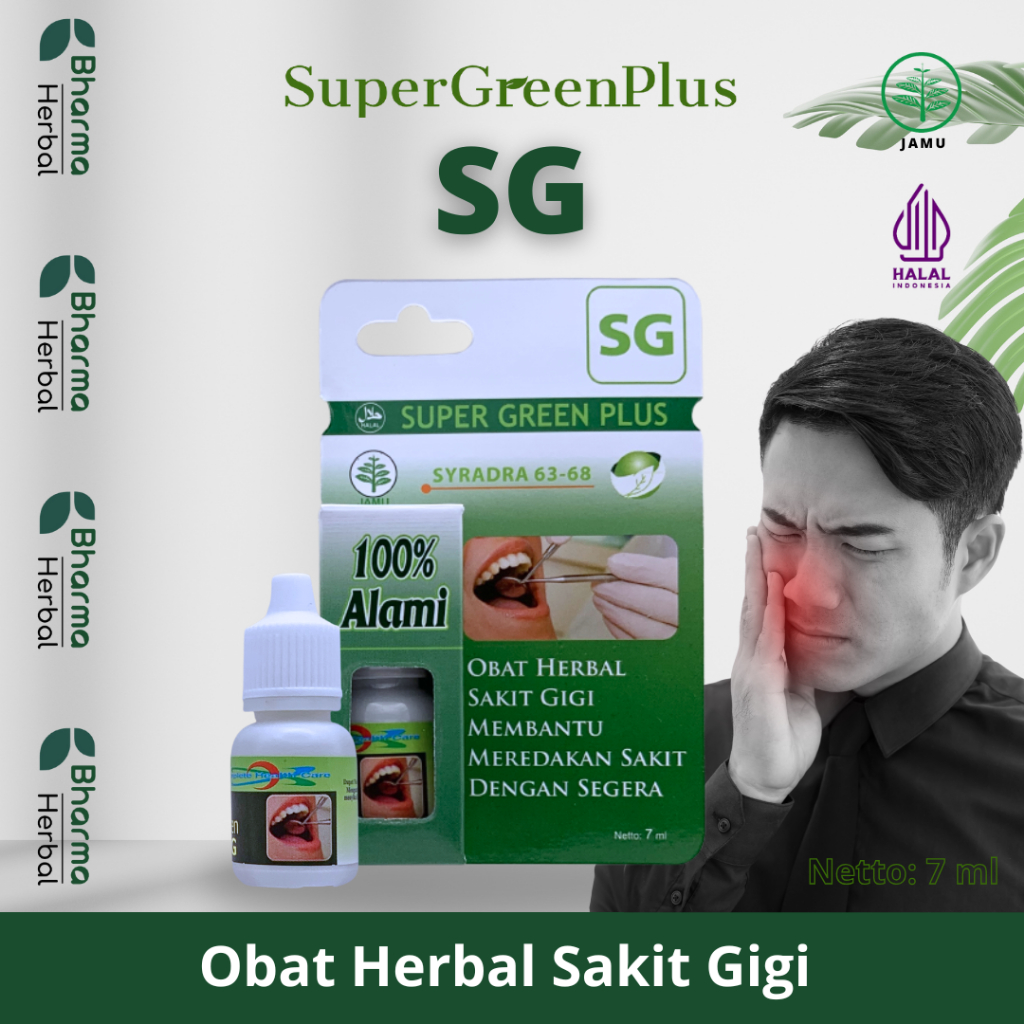 Obat Sakit Gigi SG by SUPERGREENPLUS Obat Sakit Gigi Berlubang / Obat Sakit Gigi Gusi Bengkak / Obat