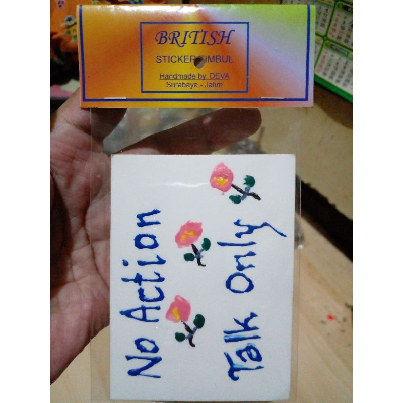 

British Sticker Timbul : No Action Talk Only