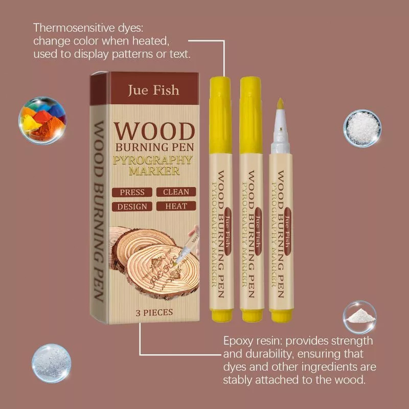 

3pcs/set Wood Burning Pen Alat Lukis Bakar Kayu Alat Gambar Bakar Kayu Pyrography Pen Multifungsi
