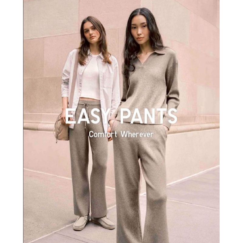 UNIQLO SALE Celana Rajut Ribbed Washable Knit Ribbed Easy Pants Set Koordinasi Original