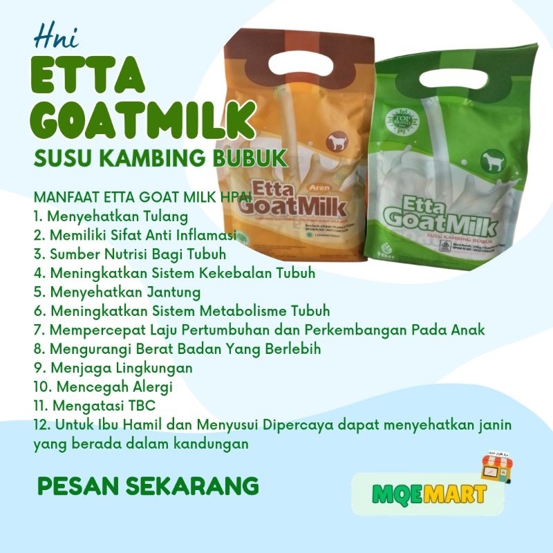 

Etta goat milk _ susu kambing herbal isi 10 sc