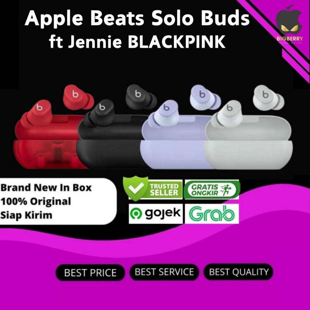 Apple Beats Solo Buds TWS Wireless Bluetooth Earbuds feat Jennie BLACKPINK Black Gray Purple Red Ori