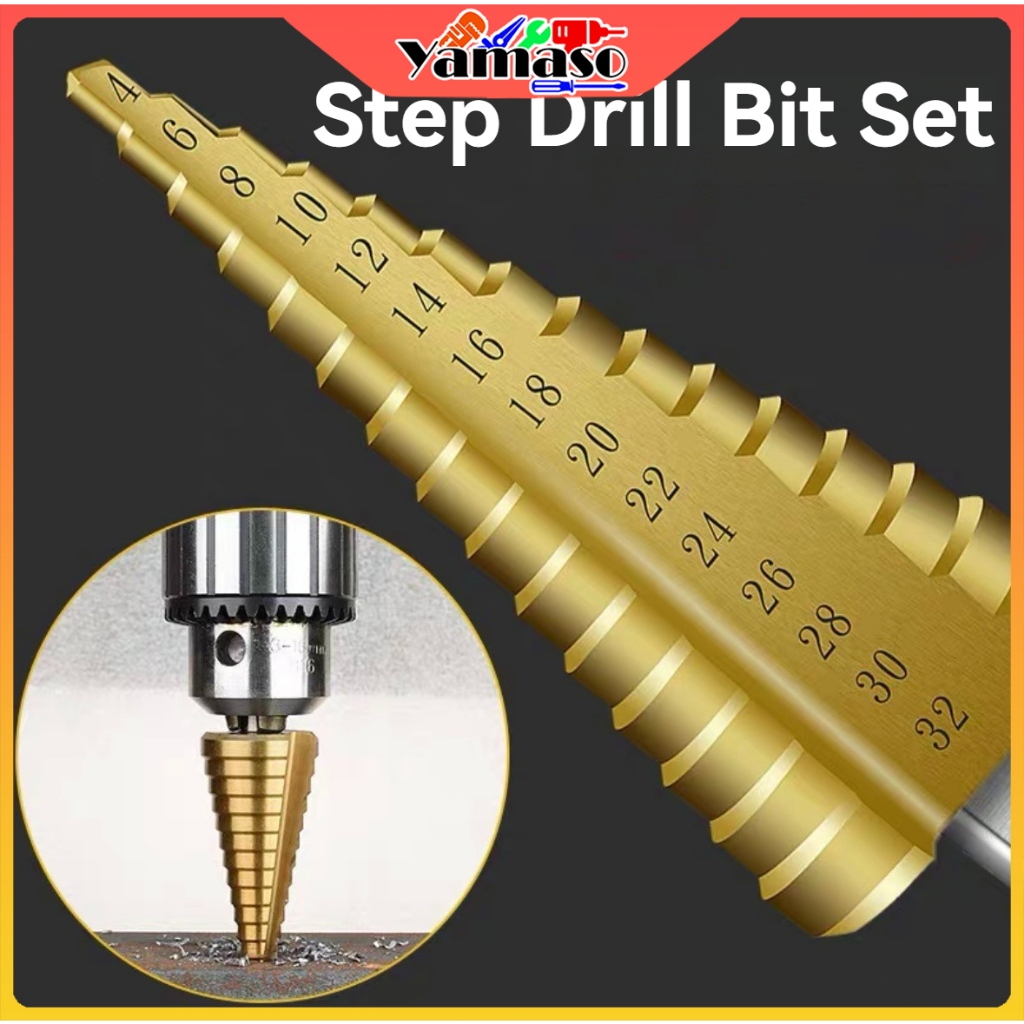 3 Pcs Mata Bor Pagoda Untuk Baja Spiral mata bor Pagoda besi kerucut Cone drill hole saw Mata bor pa