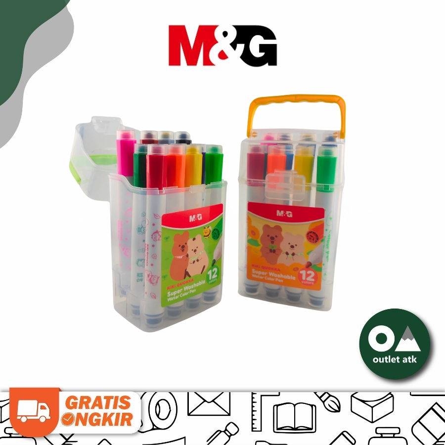 

M&G Kiki Quokka Washable Marker 12 Colors - Spidol Anak bisa di cuci