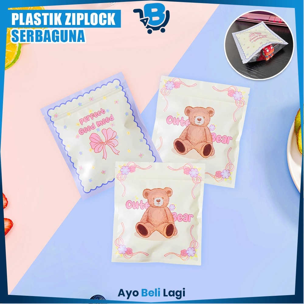 

Plastik Ziplock Cute Bear Plastik Klip Penyimpanan Aksesoris Serbaguna / Plastik Souvenir Motif Kupu Lucu ABL C1151