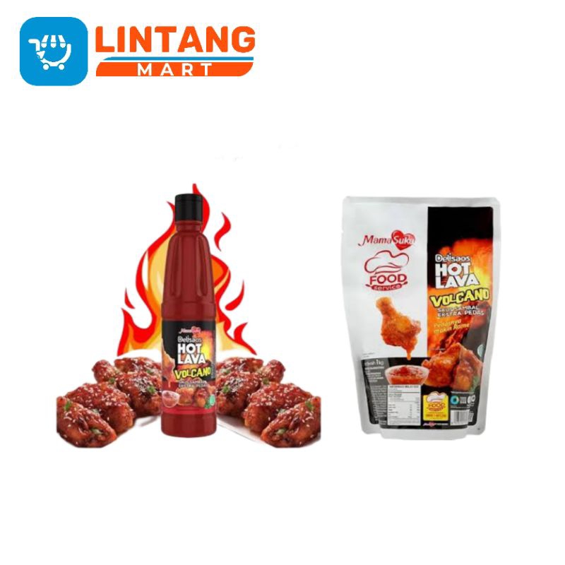 

✨LINTANGMART✨ MAMASUKA HOT LAVA VOLCANO POUCH 1KG | Saus Sambel Ekstra Pedas Delisaos Hot Lava Volcano MamaSuka