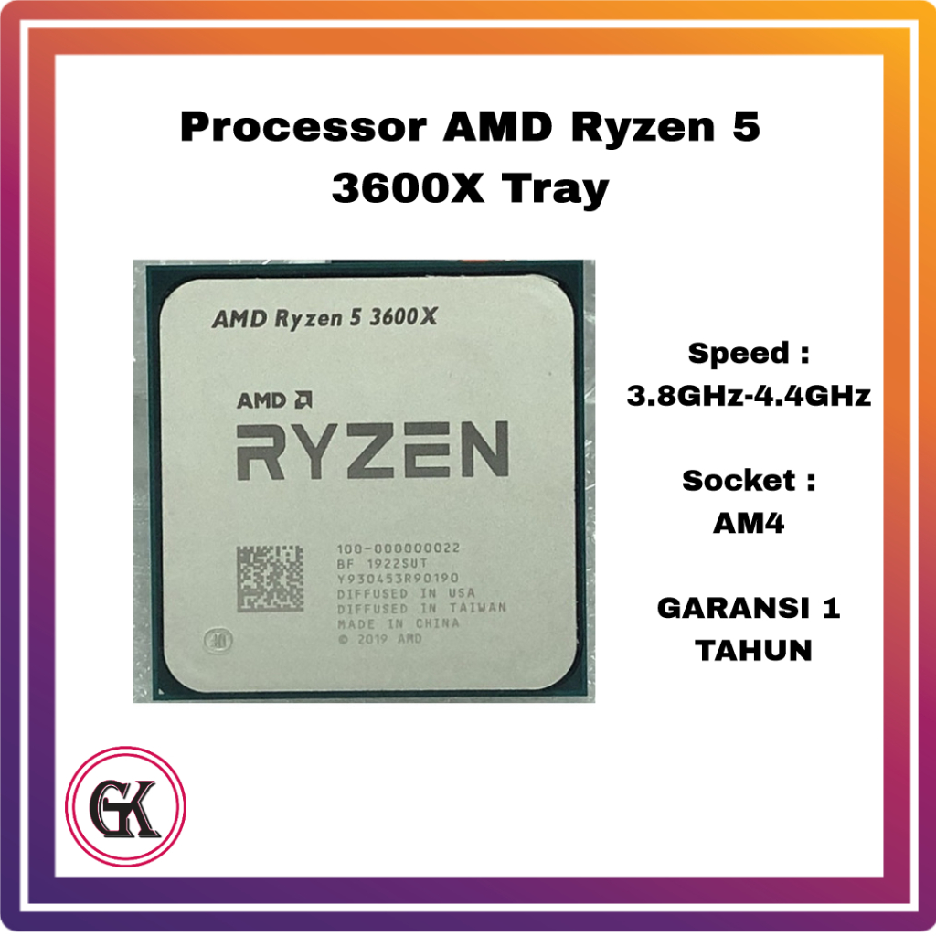 Processor AMD Ryzen 5 3600X Up To 4.4 Ghz Socket AM4 Tray