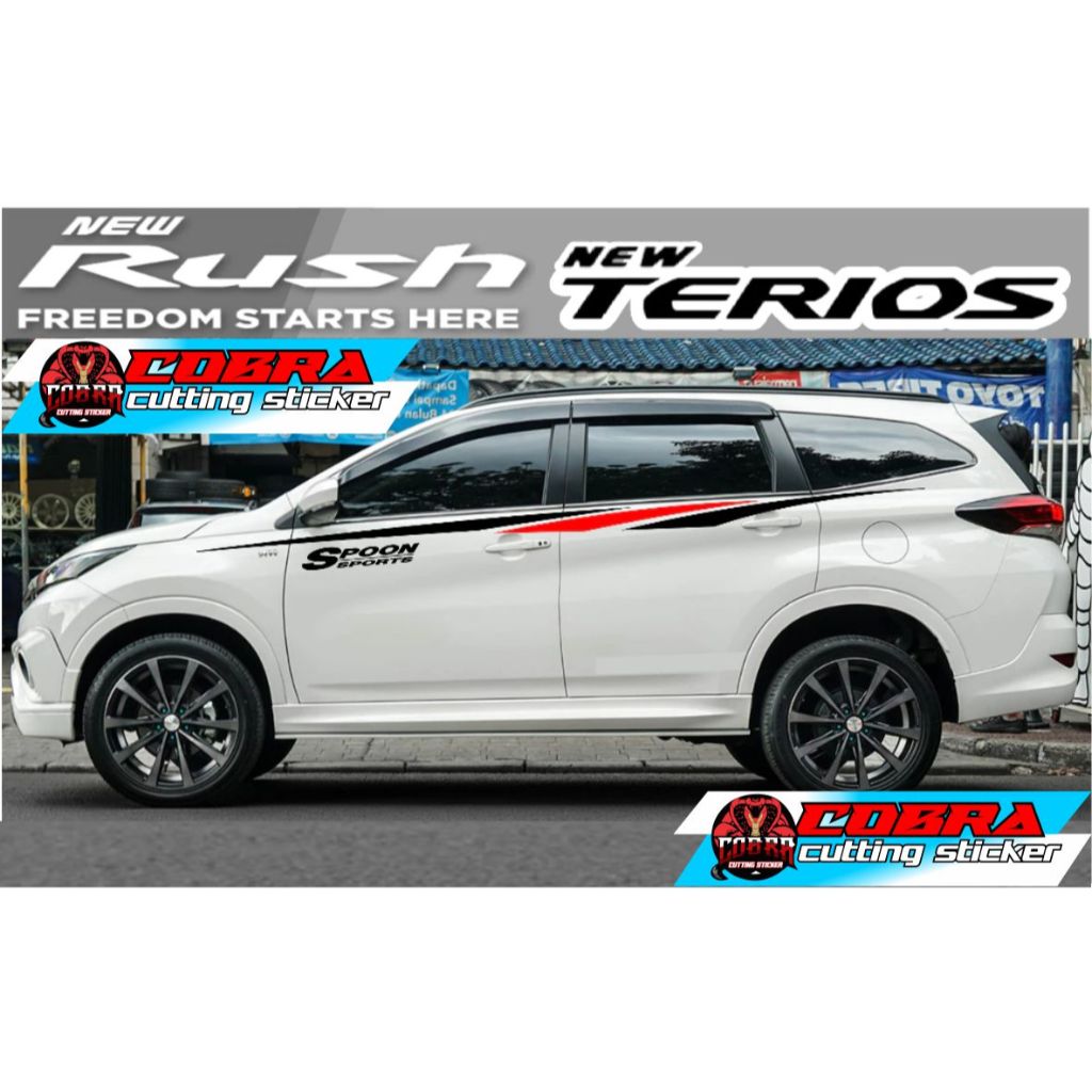 CUTTING STICKER STIKER LIST BODY SAMPING ALL NEW RUSH TERIOS STICKER AKSESORIS RUSH ALL NEW TERIOS