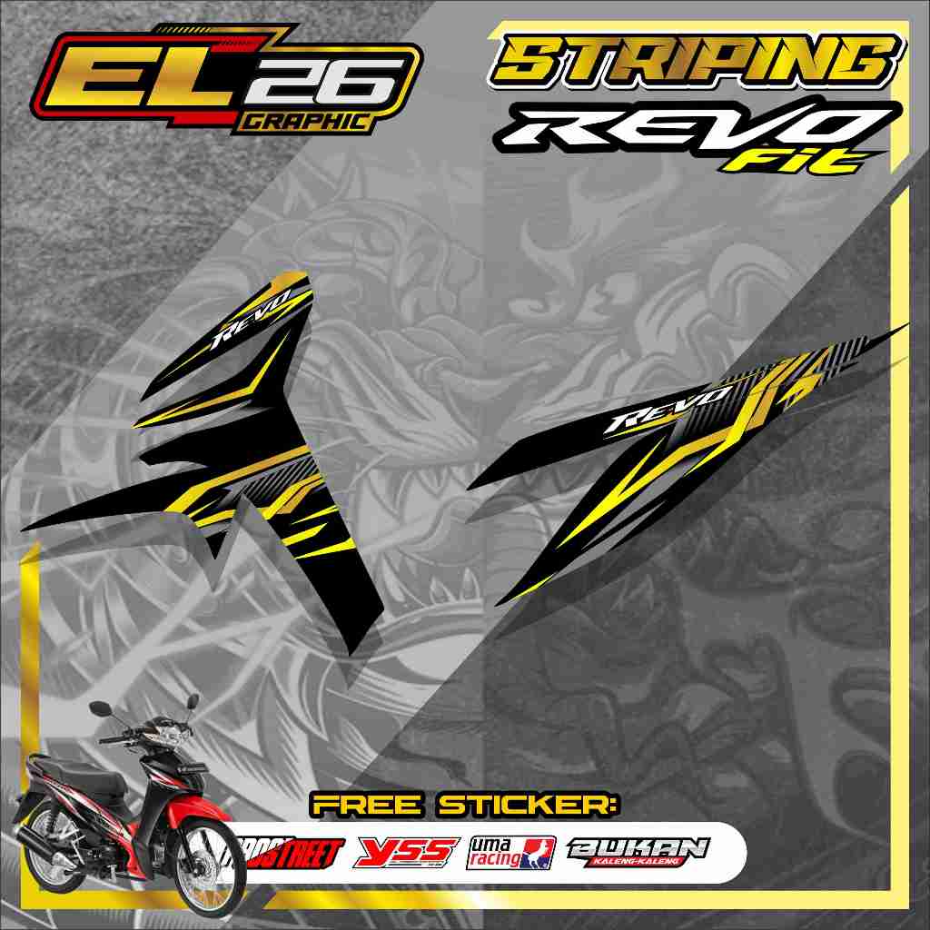 733  STRIPING STICKER HONDA REVO FIT 2012   - STICKER REVO FIT 2012 MOTIF RECING