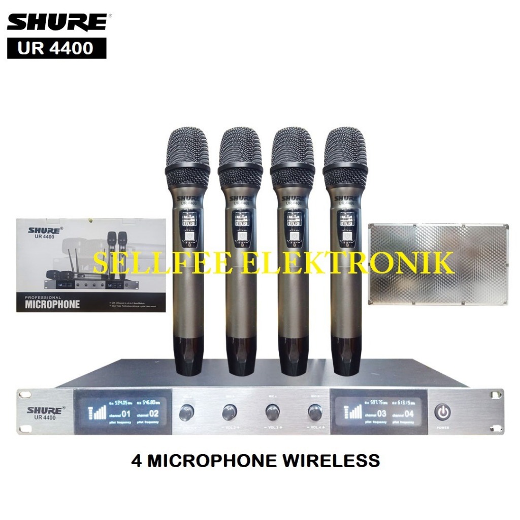 Microphone Wireless Handhled isi 4 mic Genggam