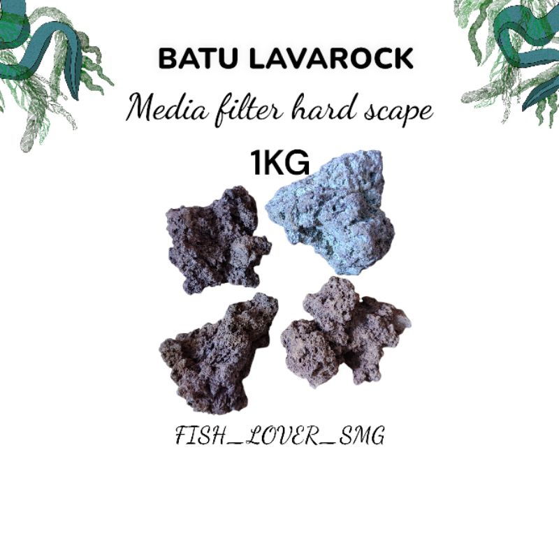 Batu Lavarock filter air 1 kg/ media filter hard scape deaain aquascape air terjun