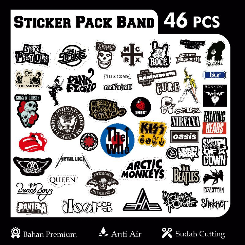 

STICKER PACK BAND KEREN BAHAN BERKUALITAS STICKER HELM STICKER LAPTOP STICKER MOTOR DLL