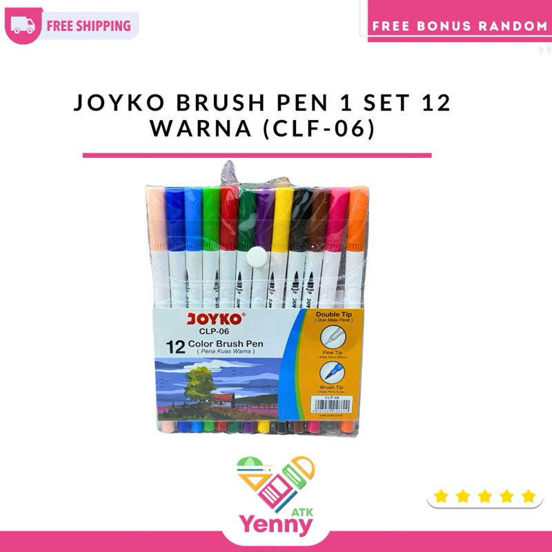 

Joyko Brush Pen 1 Set 12 Warna| Joyko Pena Kuas Warna Double Tip Fine Tip & Brush Tip (CLP-06)