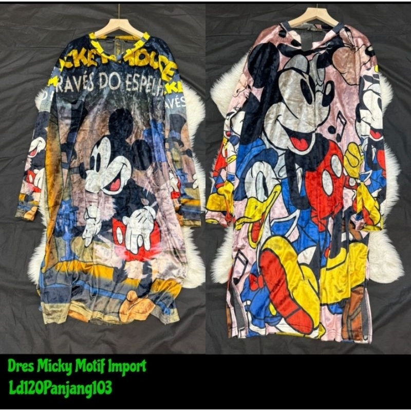 Dress Polka Bahan Katun Silk Import