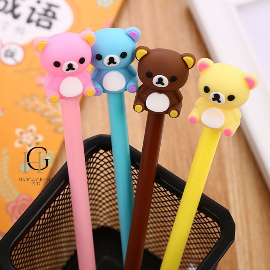 

4/8/12 PULPEN GEL BONEKA RILAKUMA BOLPEN PENA ALAT TULIS IMUT KADO UNIK COD