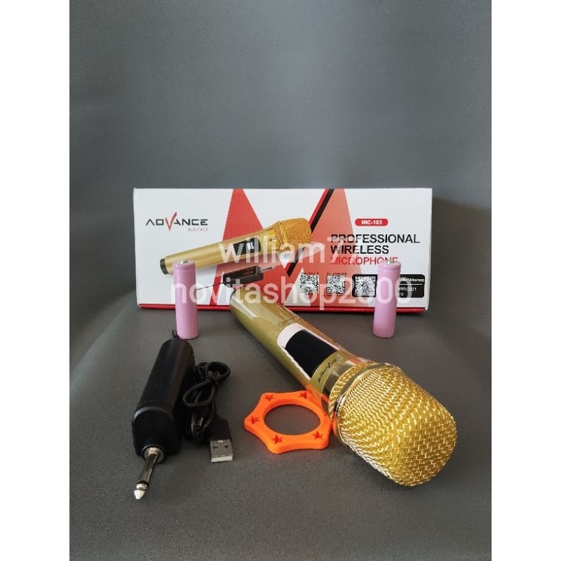 Mic Wireless Advance 103 Karaoke Bisa Charge Original