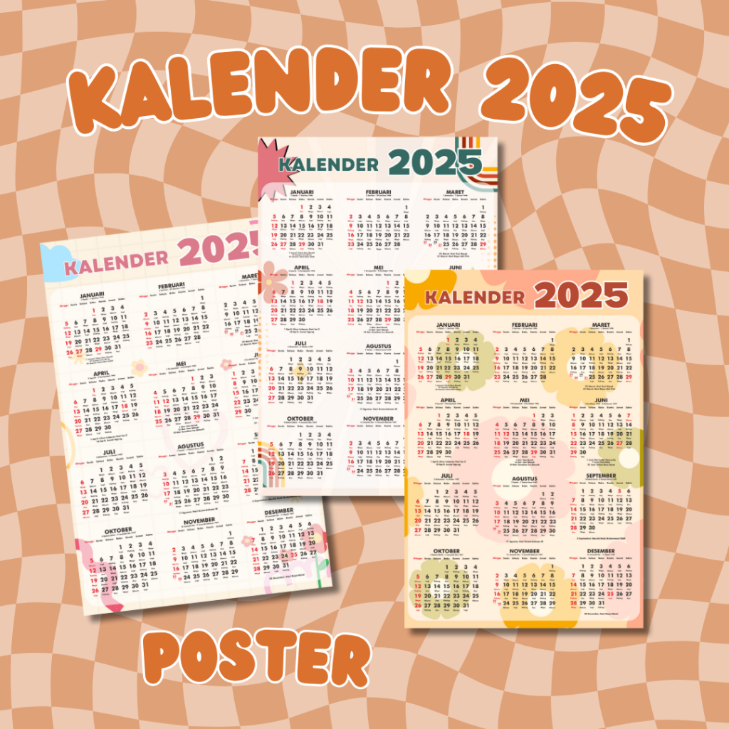 

[A3+] Kalender Poster 2025 - Kalender Poster 2025 Custom Desain Siap Cetak