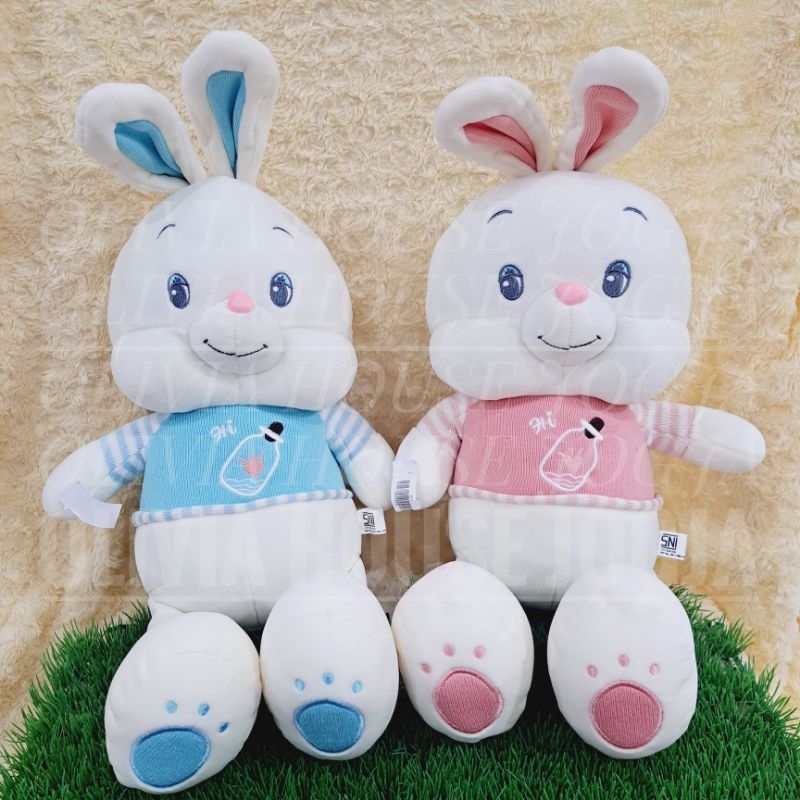 Boneka Kelinci Baju Pink Boneka Rabbit Boneka Kelinci Baju Biru