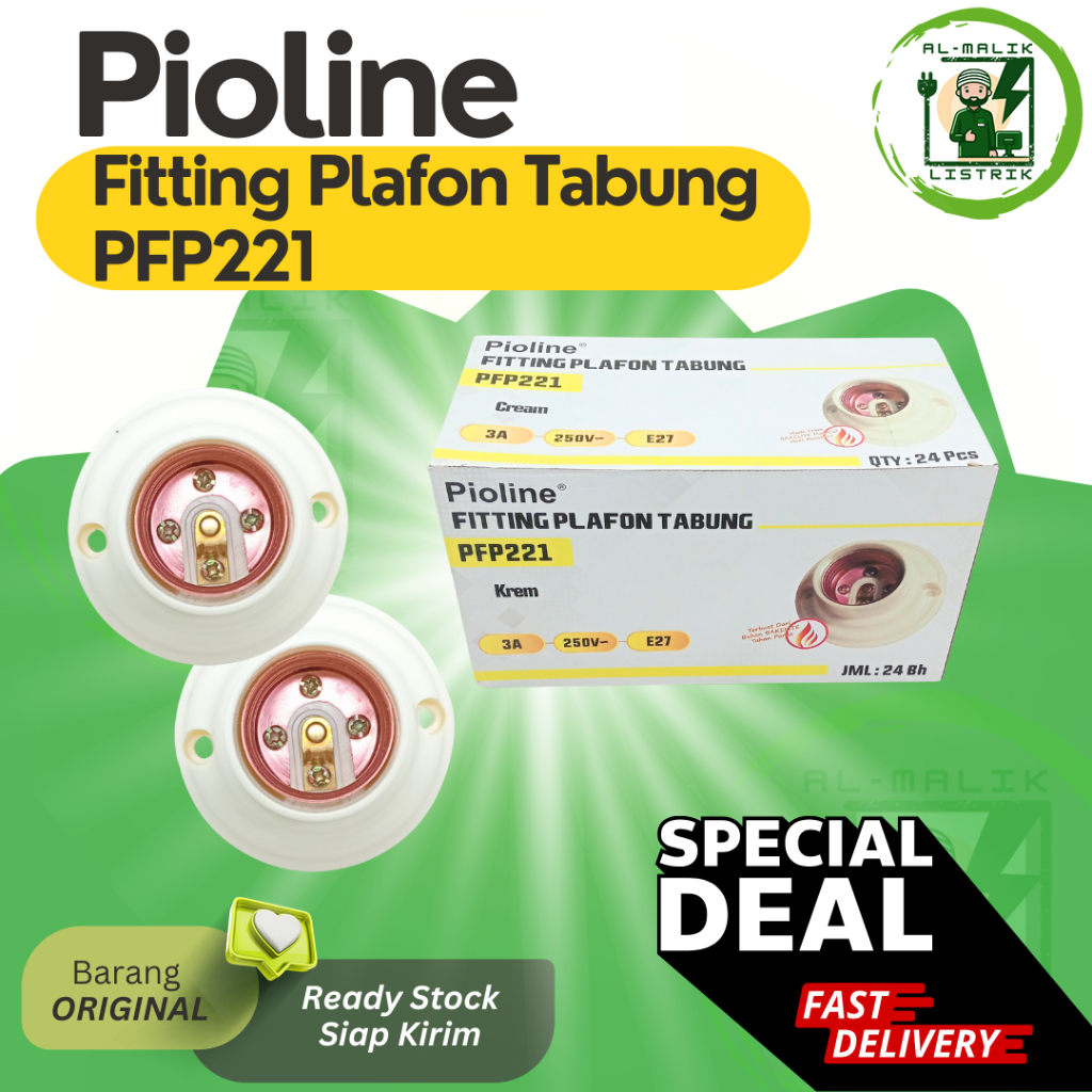 Fitting Lampu Plafon Pioline/PVP221/WARNA CREAM