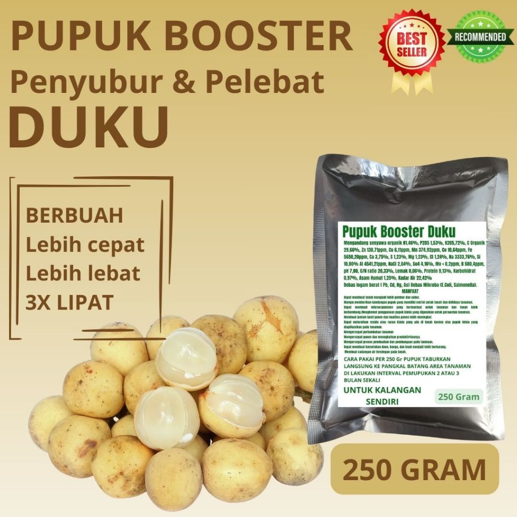 Pupuk Padat Booster Pelebat Buah Duku Penyubur Perangsang Buah Duku