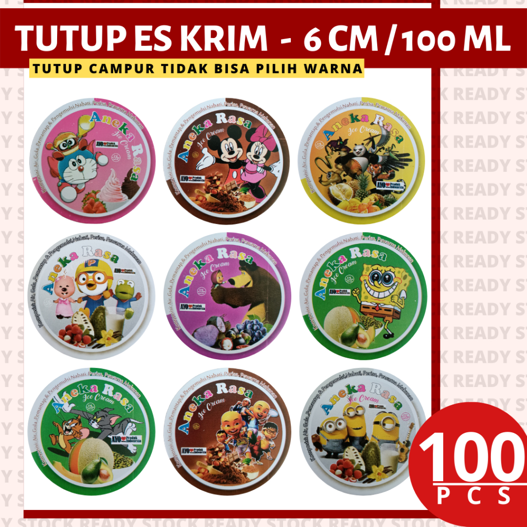 TUTUP KERTAS CUP 100 ML - 50 ML - 60 ML / CUP TUTUP PUDING DAN ES KIRM