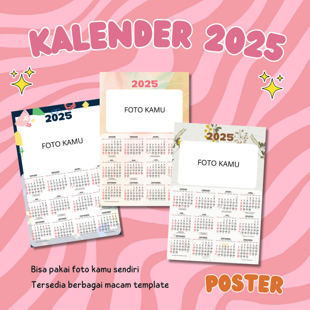

[12 Bulanan A3+] PART 3 Kalender Dinding 2025 Kalender 12 Bulanan Custom Murah Kalender Poster