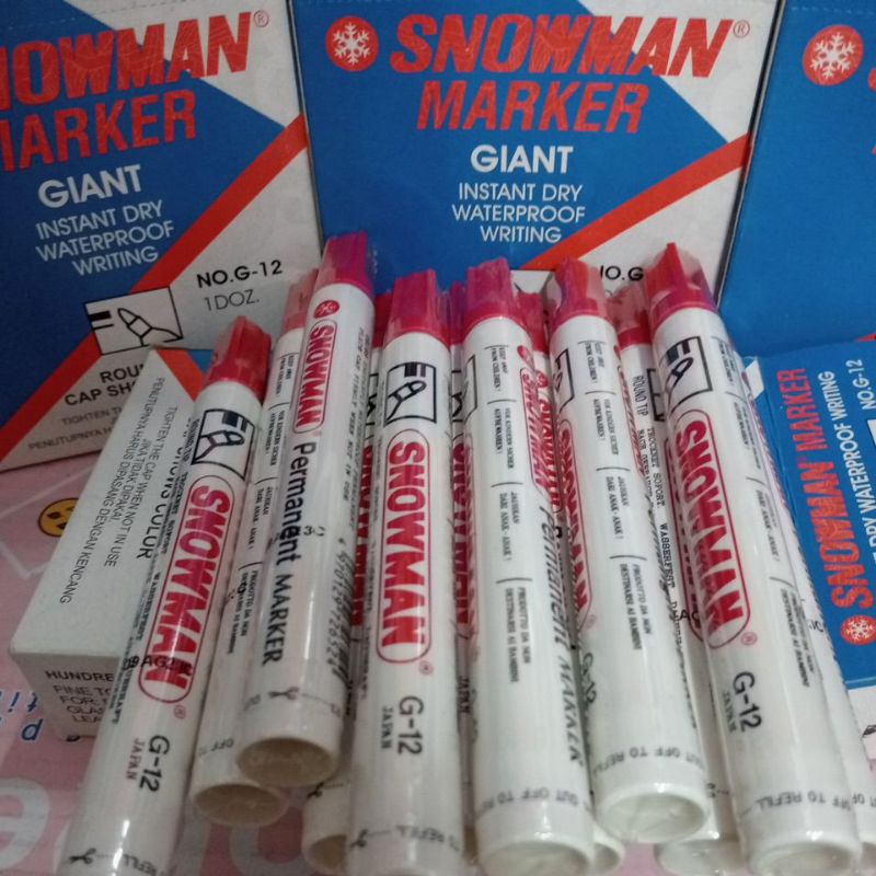 

Spidol Permanen Merah 1dus 12pcs
