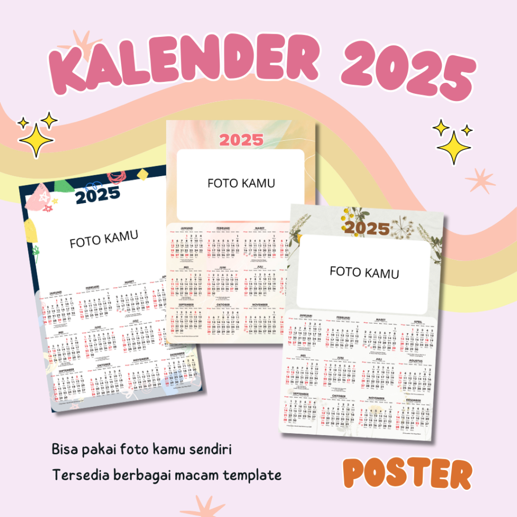

[12 Bulanan A4] PART 3 Kalender Dinding 2025 Kalender 12 Bulanan A4 Custom Foto