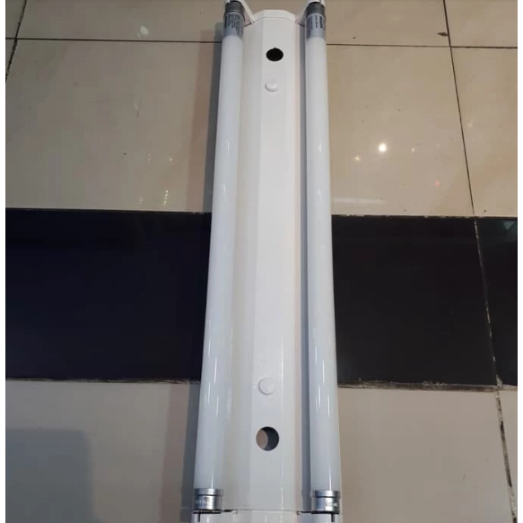 Kap Lampu V LED 2x18 60 cm kap V Shape TL 2 x 18 Set Komplit Led Philips 60cm